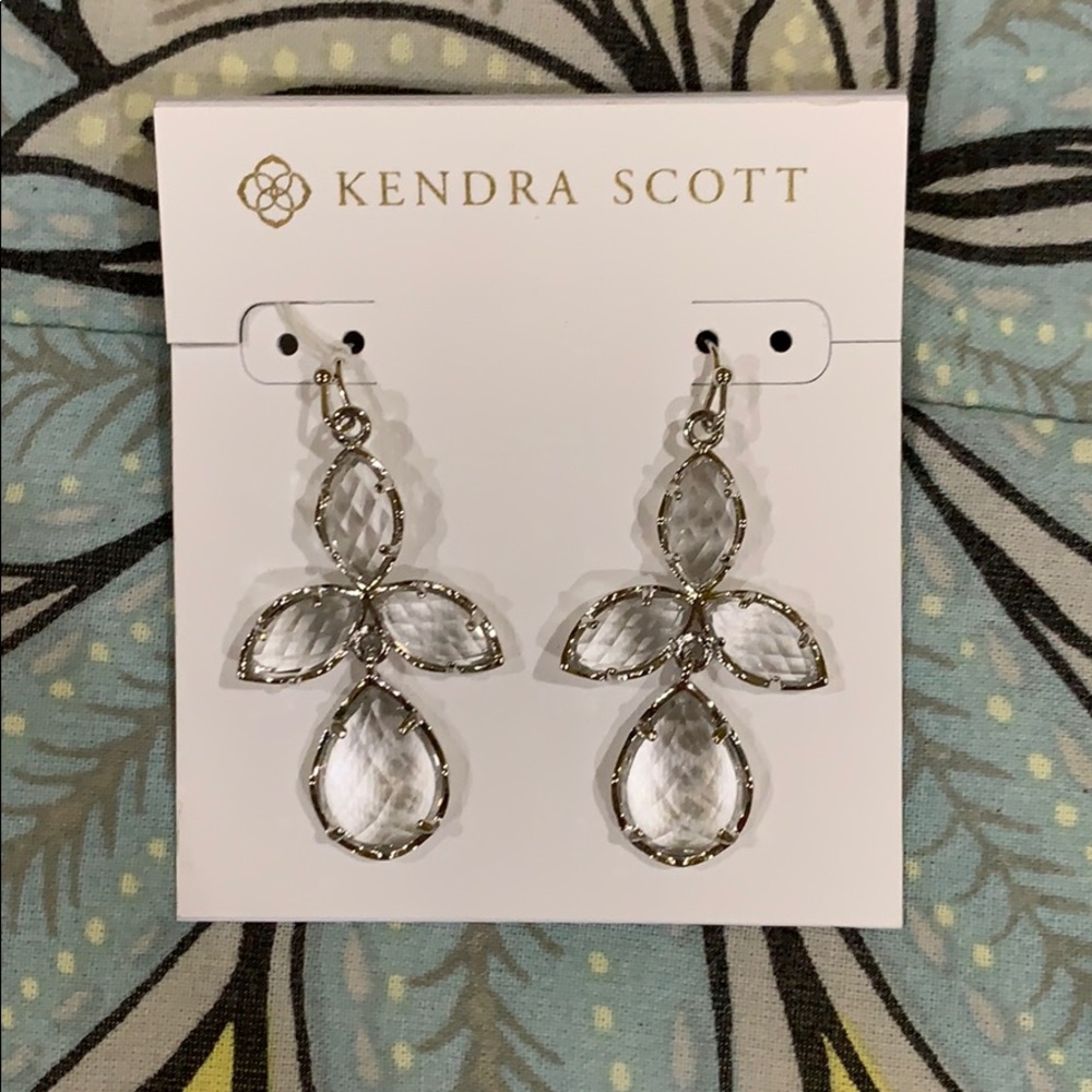 Kendra Scott Clear Kendall Earrings - Silver